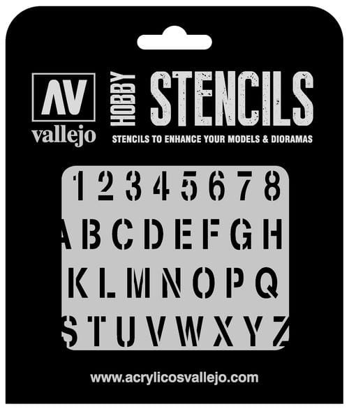Vallejo Hobby Stencils: Stamp Font Markings -1:35