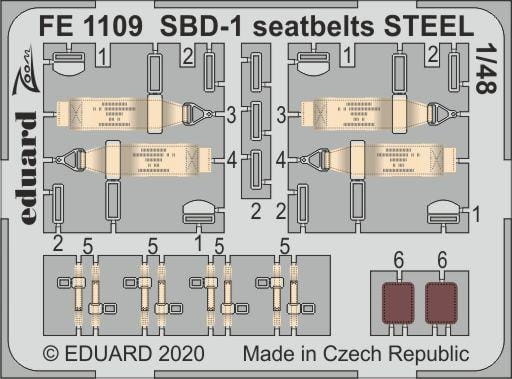 SBD-1 seatbelts STEEL - Academy - / 1:48