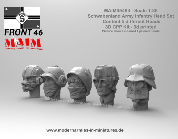 5pcs MAiM 1/35 Schwabenland Infantry Head Set Front 46