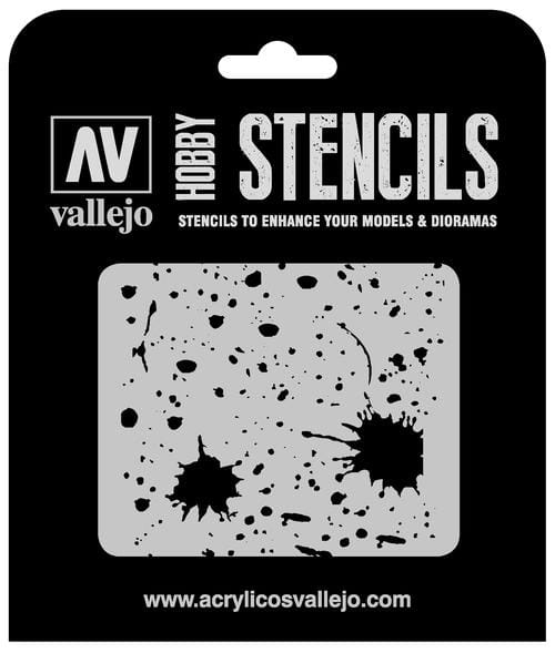 Vallejo Hobby Stencils: Splash & Stains - 1:35