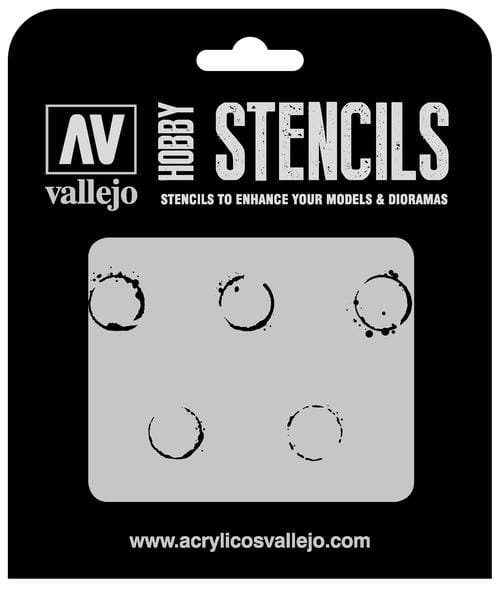 Vallejo Hobby Stencils: Drum Oil Markings - 1:35