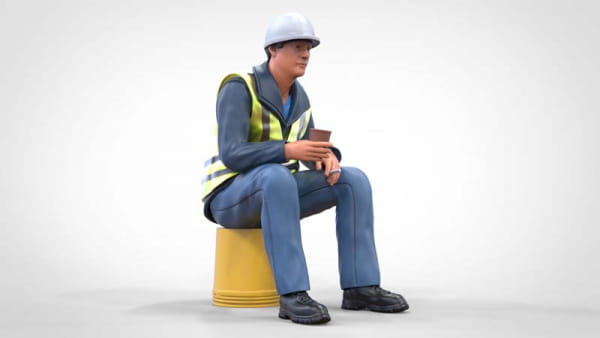 Construction worker Sitting