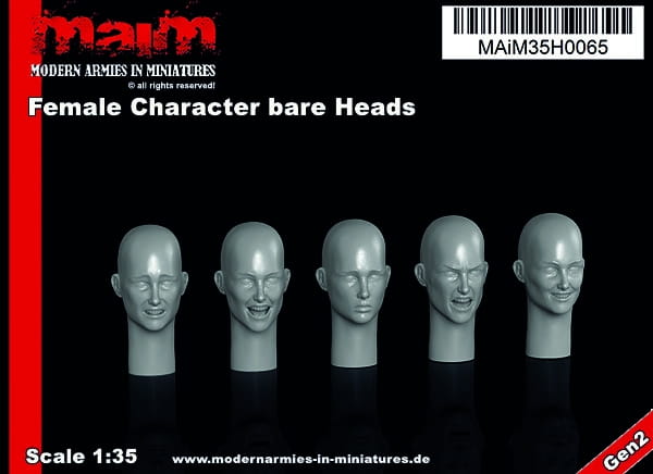Female Bald Head Set #1 (5 Heads) / 1:35